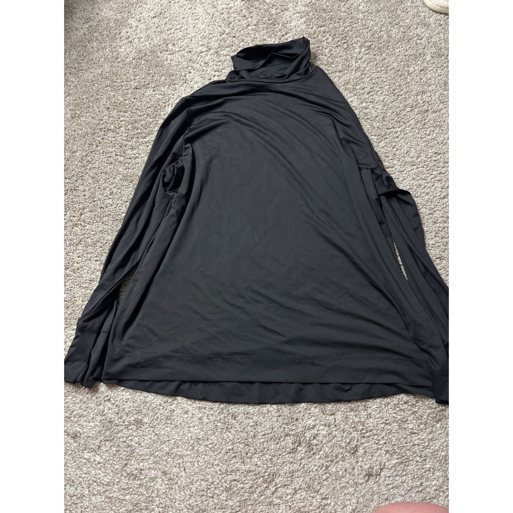 Lands End Womens 2X Black Turtleneck Long Sleeve Top 404514 Plus Size